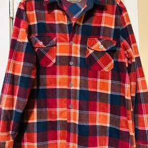 Plaid Shirt Jacket - Red and Blue